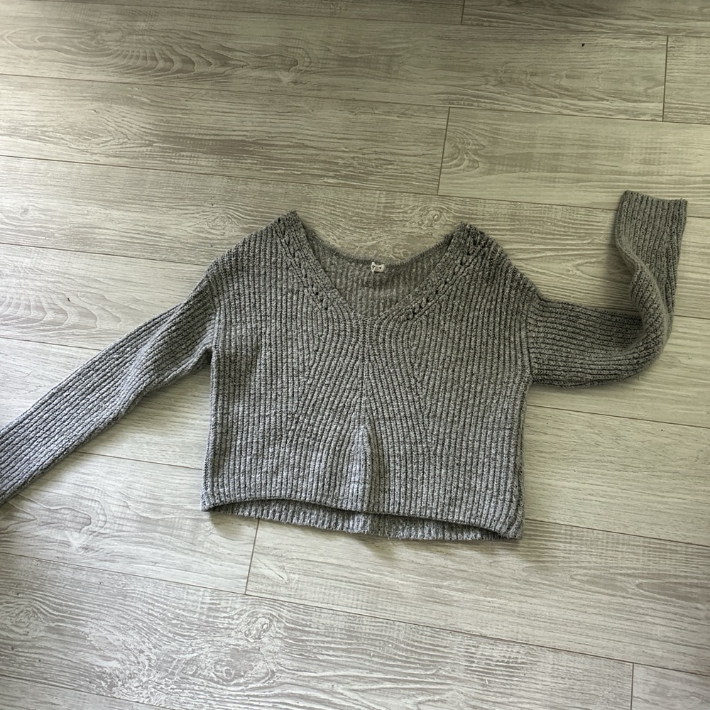 Garage Gray V-Neck Women's Sweater